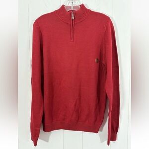 NWT Class Club Sweater Boys Youth Size 18/20 Red 1/4 Zip Pullover Mock Neck
